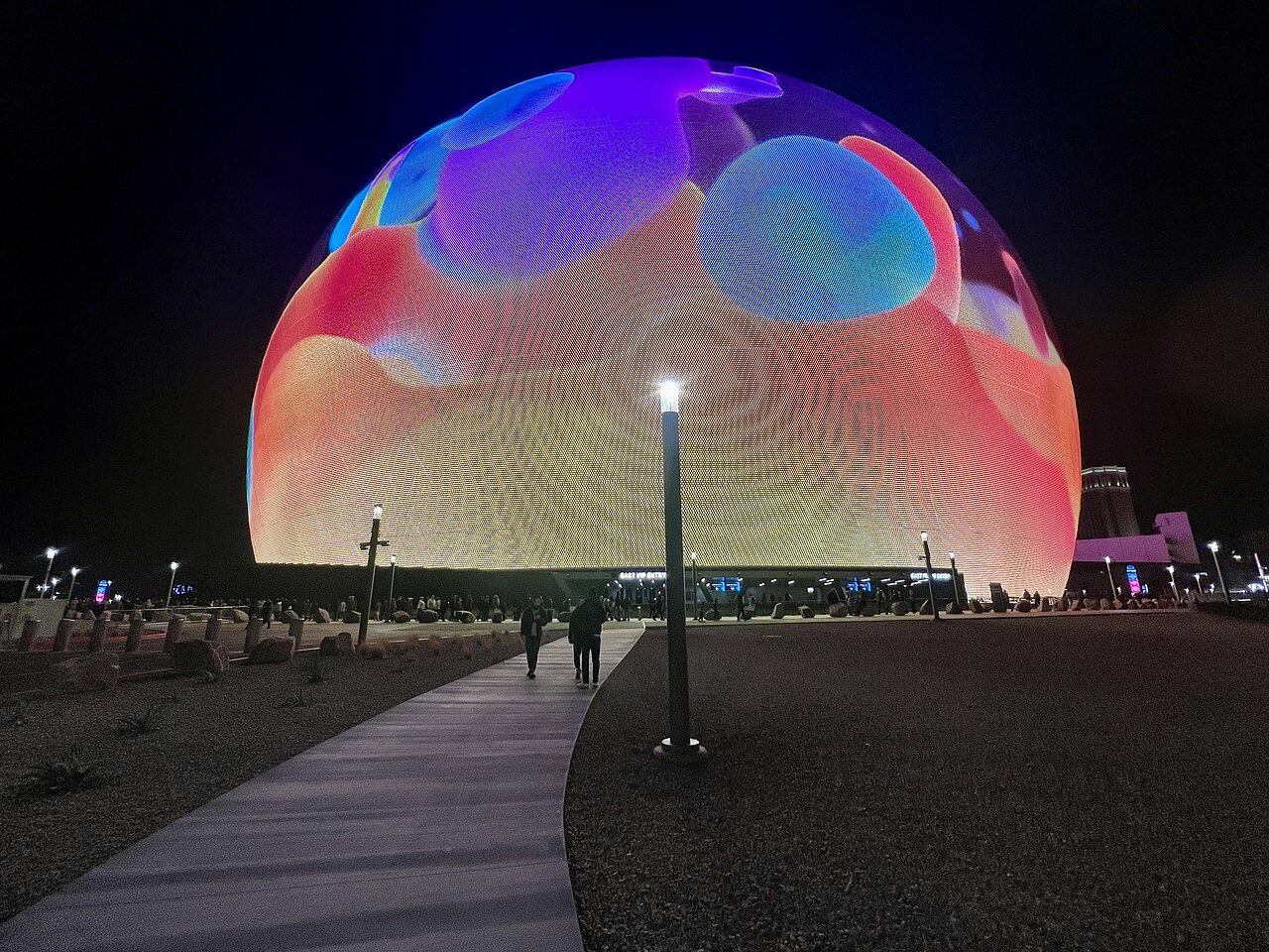 Las Vegas Sphere, a large LED dome venue in the US